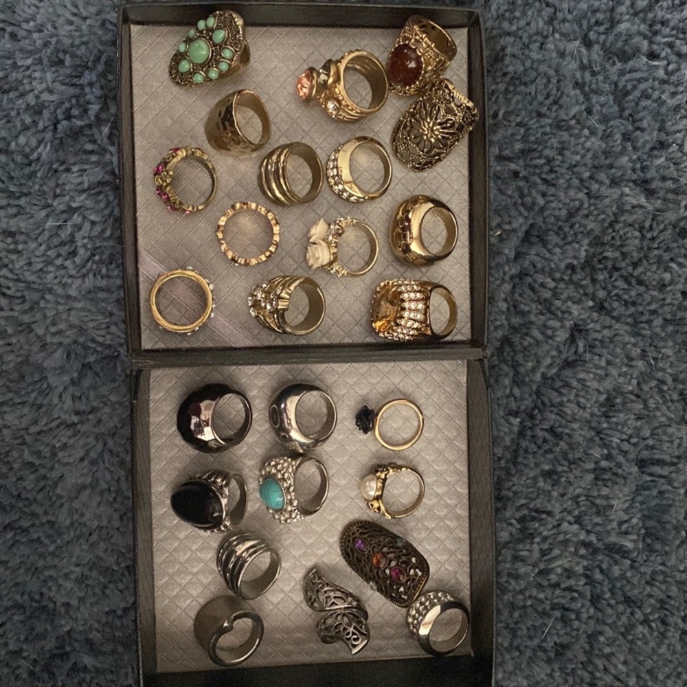 Lot of Beautiful Fashion Rings fit sizes 7 - 8 Various Colors